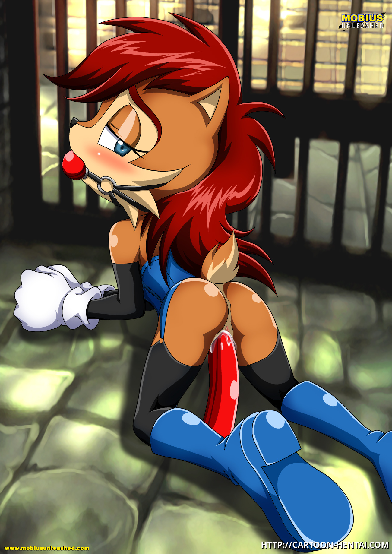 Looks like being a slave girl makes Sally Acorn horny – Sonic Hentai