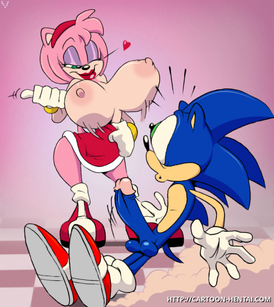 Sonic the Hedgehog got a boner really fast when Amy has shown him her new  boobs! – Sonic Hentai